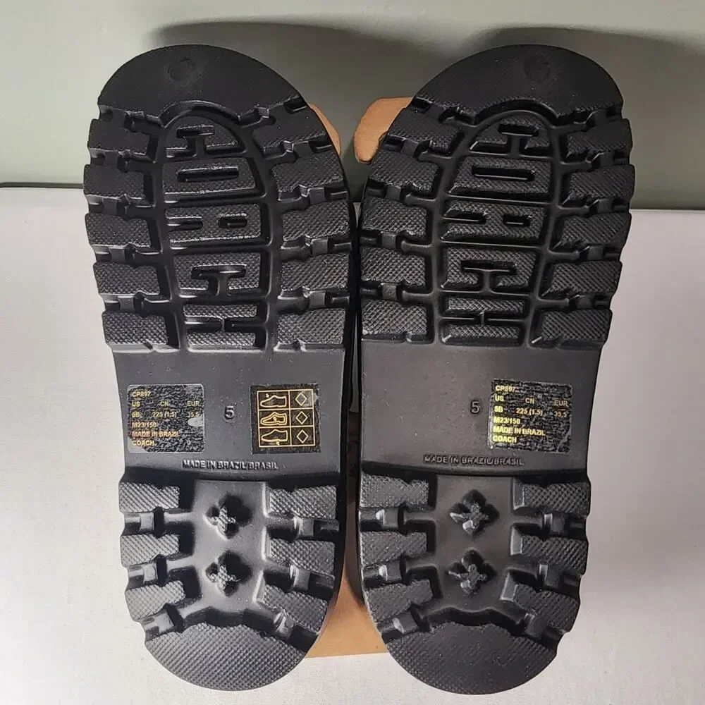 NWT Coach CP897 Jesse Rubber Slides in Black Size 5B US Women's